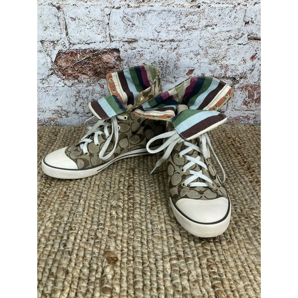 COACH BONNEY HIGH TOP SNEAKERS WOMEN SIZE 8.5